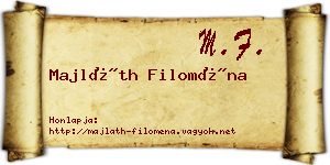 Majláth Filoména névjegykártya